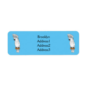 Umbrella cockatoo bird cartoon illustration 