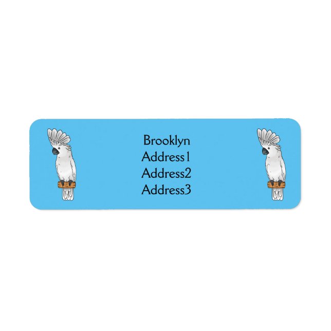 Umbrella cockatoo bird cartoon illustration  (Front)