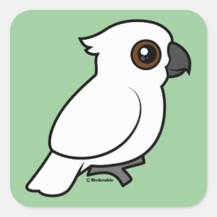 Umbrella Cockatoo (flat) Square Sticker