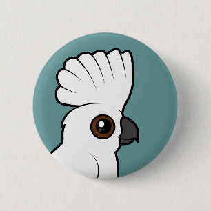Umbrella Cockatoo (raised) 6 Cm Round Badge