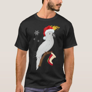 Umbrella Cockatoo Santa Hat Funny Christmas T-Shirt