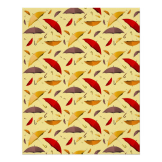 Umbrella colourful pattern poster