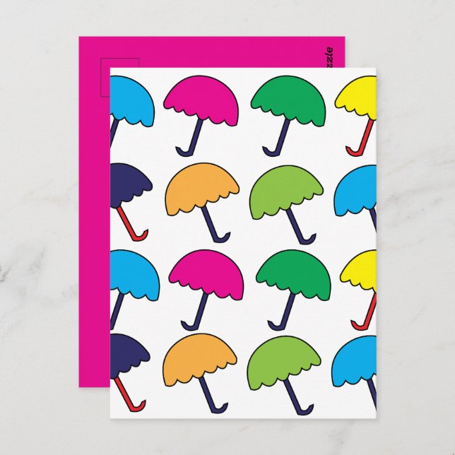 Umbrella Colourful Umbrella Postcard (Front/Back)