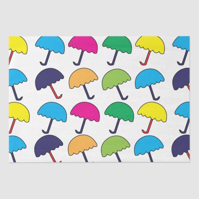Umbrella Colourful Umbrella Tissue Paper (Front)