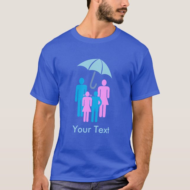 Umbrella Covering Family Logo Custom T-Shirt (Front)
