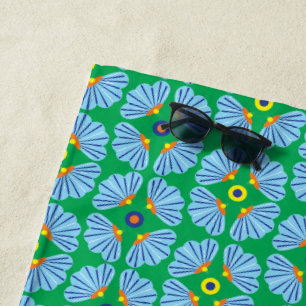 Umbrella Flowers Beach Towel