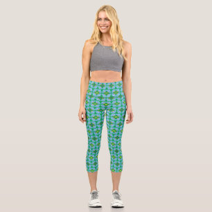 Umbrella Flowers High Waisted Capris