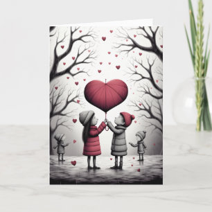 Umbrella Heart of Love Holiday Card