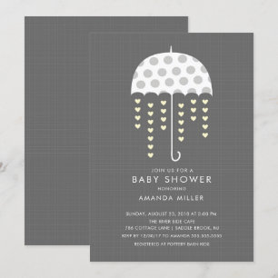 Umbrella Neutral Baby Shower Invitation