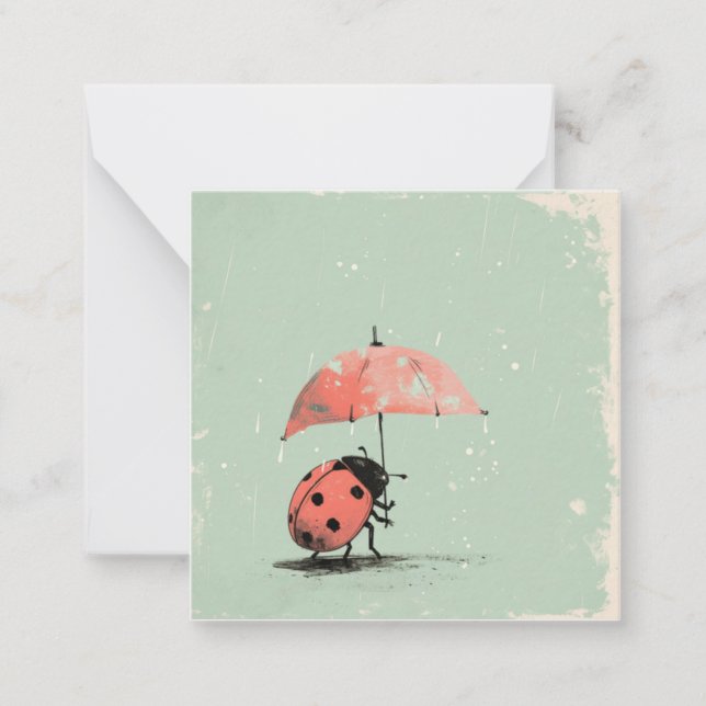 Umbrella Parade: Adorable Ladybug Card (Front)