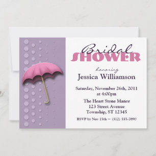 Umbrella Purple & Pink Bridal Shower Invitations