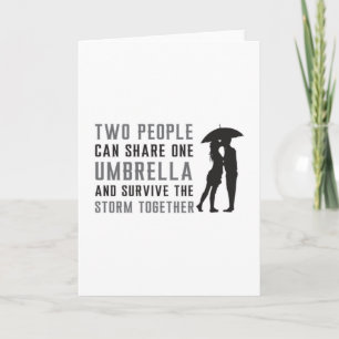 Umbrella Raindrop Rain Cloud Weather Gift Idea Card