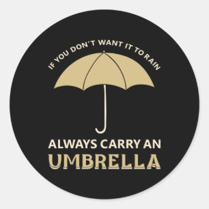 Umbrella Raindrop Rain Cloud Weather Gift Idea Classic Round Sticker