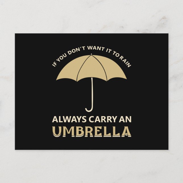 Umbrella Raindrop Rain Cloud Weather Gift Idea Postcard (Front)
