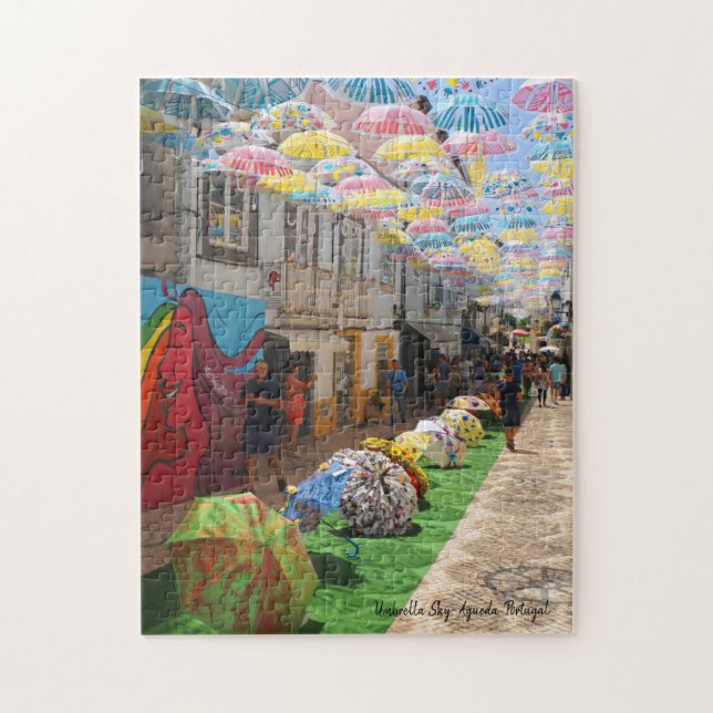 Umbrella Sky- Agueda- Portugal Jigsaw Puzzle (Vertical)