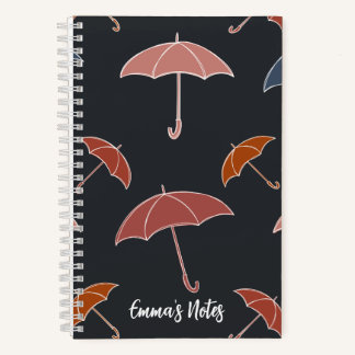 Umbrella spiral notebook | cute autumn notebook