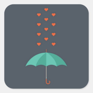 Umbrella Square Sticker