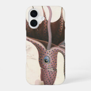 Umbrella Squid, Vintage Marine Life Animals iPhone 16 Case