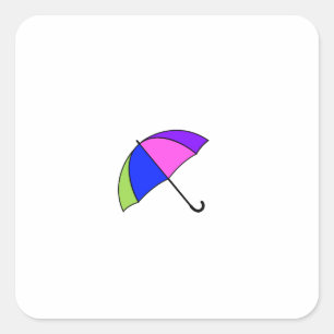 Umbrella stickers. square sticker