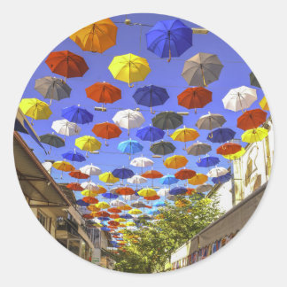 Umbrella Street Antalya Turkey Photography Classic Round Sticker