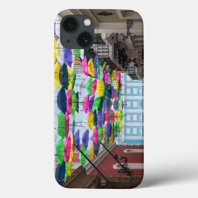 Umbrellas Above San Juan Streets and Mansion Case-Mate iPhone Case (Back)