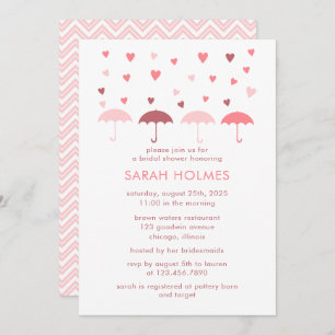 Umbrellas and Hearts Bridal Shower Invitation