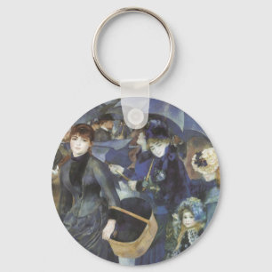 Umbrellas by Pierre Renoir, Vintage Impressionism Key Ring