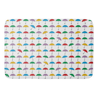 Umbrellas in Rain Bath Mat