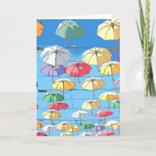 Umbrellas in the Sky Greeting Card