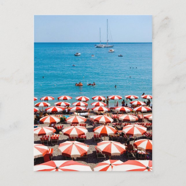 Umbrellas On Amalfitan Coast Postcard (Front)