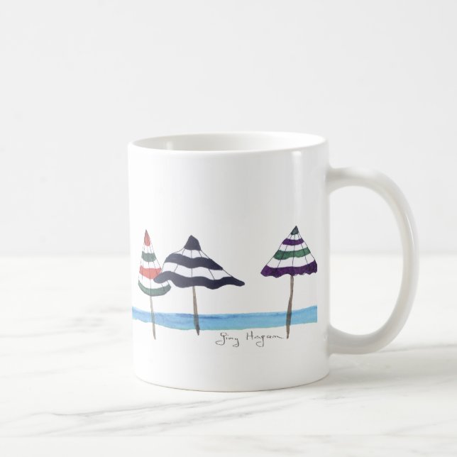 Umbrellas on the Beach Mugs & Drinkware (Right)