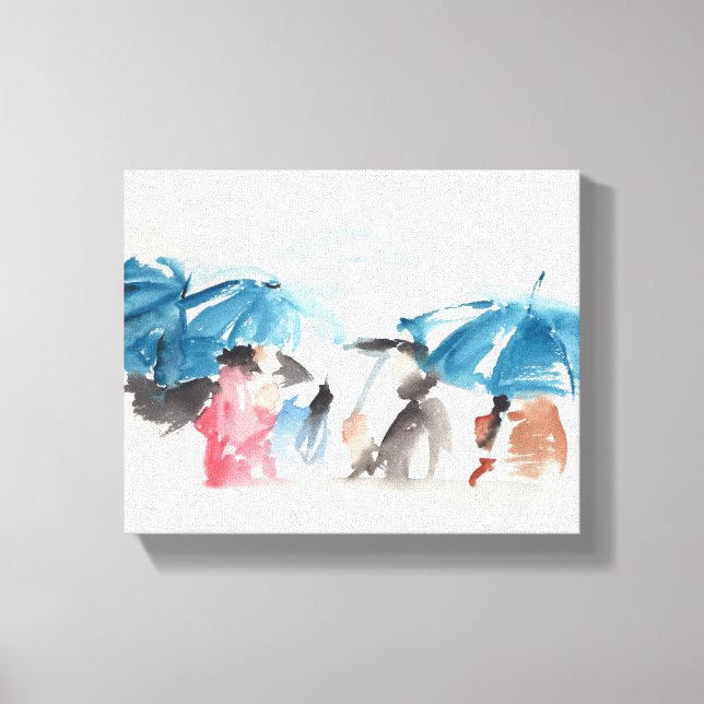 Umbrellas Original Watercolors Canvas (Front)