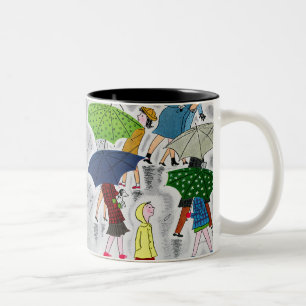 Umbrellas Two-Tone Coffee Mug