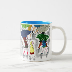 Umbrellas Two-Tone Coffee Mug