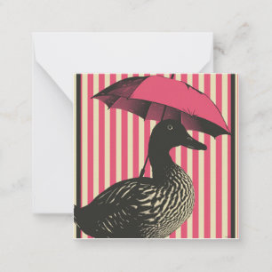 Umbrellas Up & Rainbows Await: Duck Card