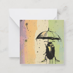 Umbrellas Up & Whiskers Out: Playful Beetles Card