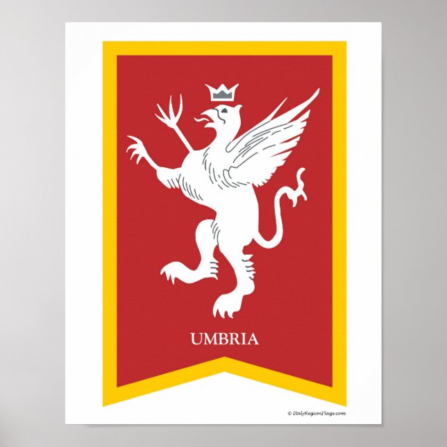 Umbria Italy Region Crest Art Print (Front)