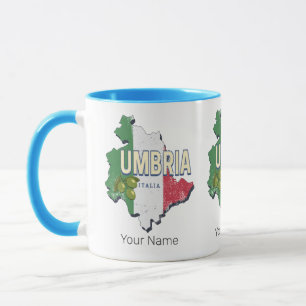 Umbria Italy Retro Region Map Vintage Souvenir Mug