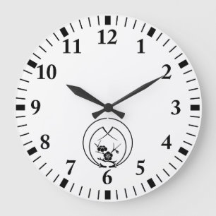 Ume branch in Embracing pine needles Large Clock