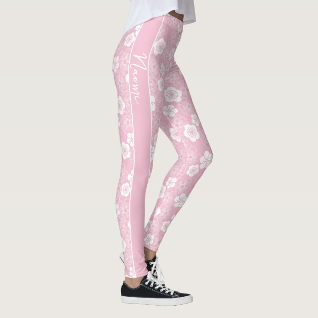 Ume | japanese traditional plum KIMONO pattern Leggings (Right)