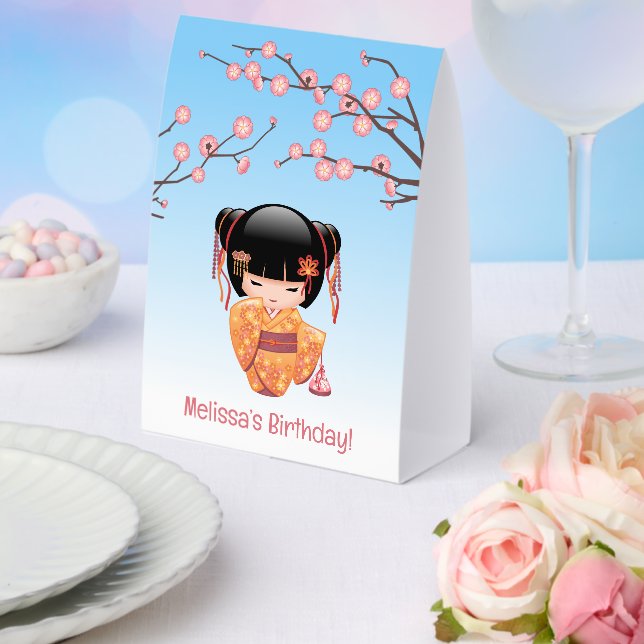 Ume Kokeshi Doll Japanese Geisha Blue (Insitu(Wedding))