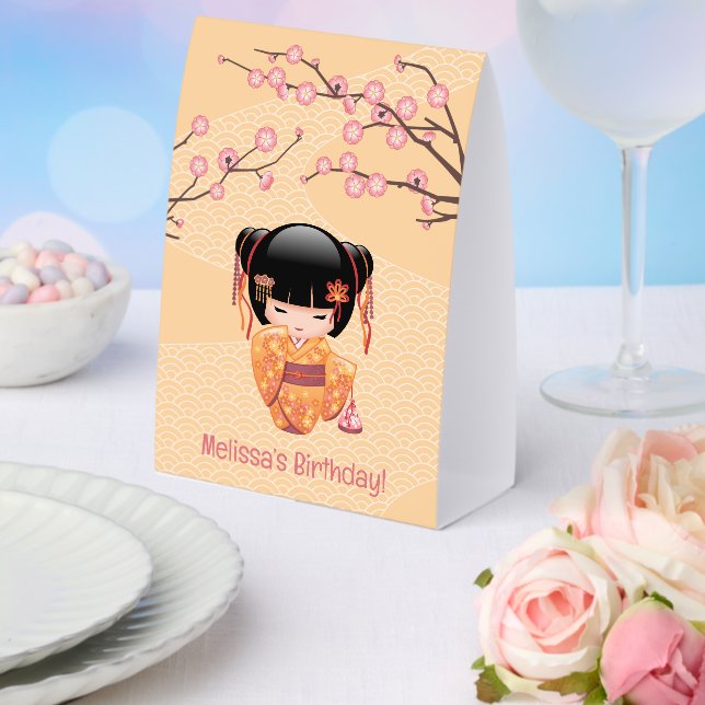 Ume Kokeshi Doll Japanese Geisha Yellow (Insitu(Wedding))