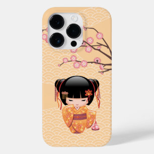 Ume Kokeshi Doll - Japanese Peach Geisha Girl Case-Mate iPhone 14 Pro Case