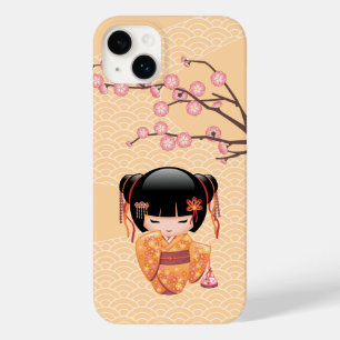 Ume Kokeshi Doll - Japanese Peach Geisha Girl Case-Mate iPhone 14 Plus Case