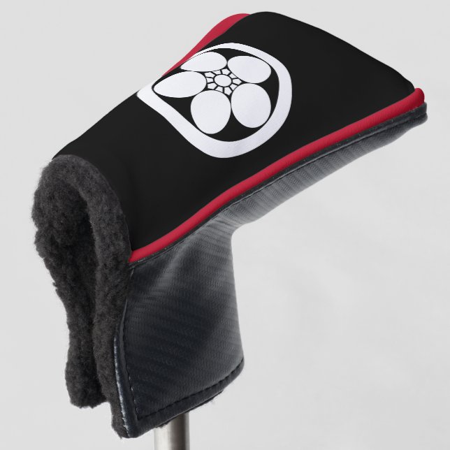 Umebachi-style plum blossom in a circle golf head cover (3/4 Front)
