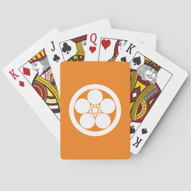 Umebachi-style plum blossom in a circle playing cards (Back)
