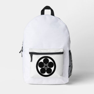 Umebachi-style plum blossom in a circle printed backpack