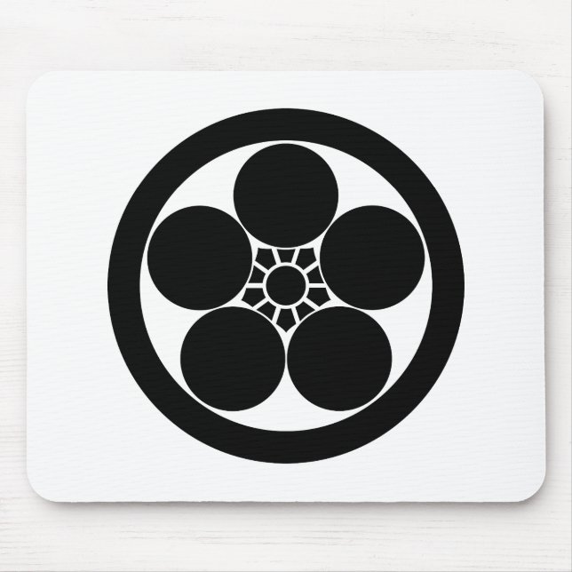 Umebachi-style plum blossom in circle mouse mat (Front)