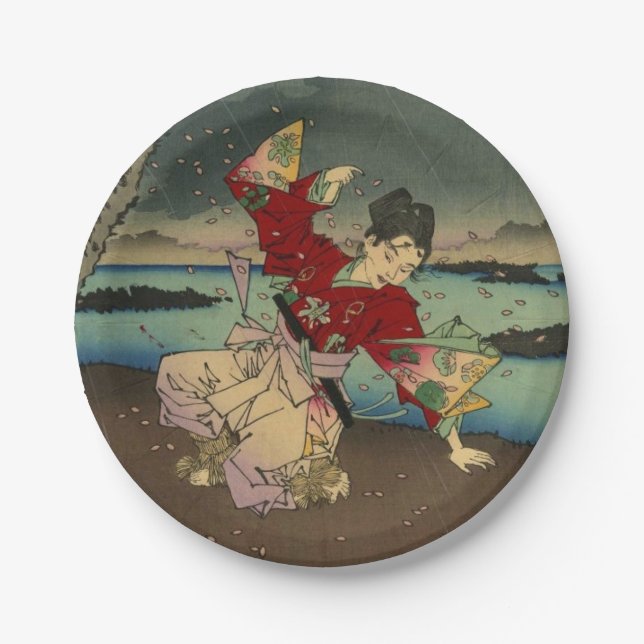 Umewaka at the Sumida River (2:3) Paper Plate (Front)