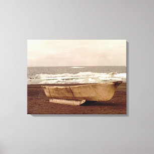 Umiak, Walrus Skin Whalers Boat Pt. Barrow Alaska Canvas Print